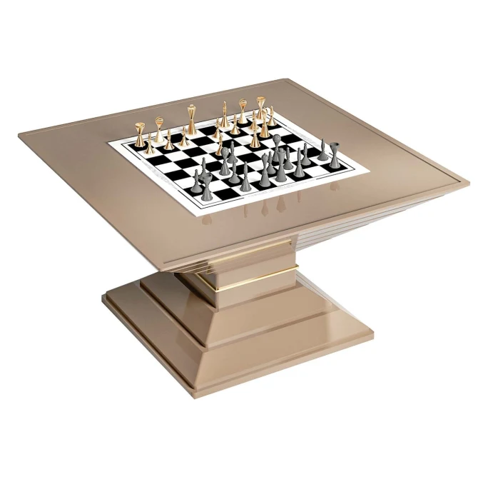 Scaccomatto Beige Chess Table Sq By Pino Vismara