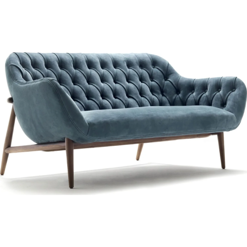 Loveseat Sofa - Blue Leather - Decofetch